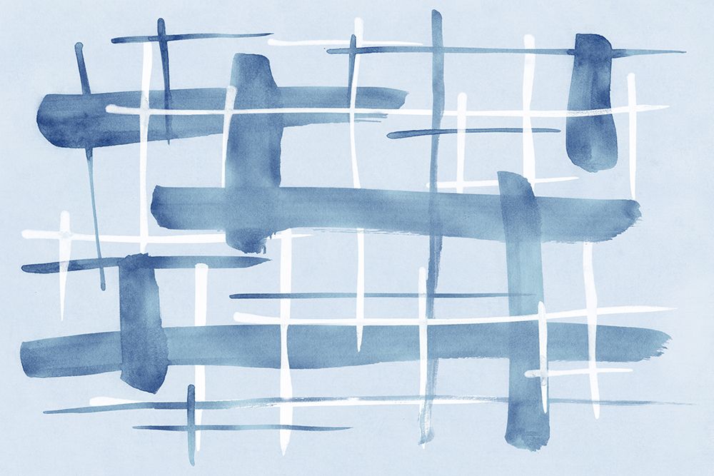 Abstract Lines Blue And White 07 art print by Amini54 for $57.95 CAD