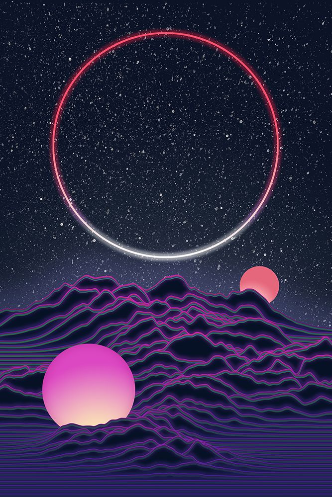 220122 Neon Moonscape art print by Amini54 for $57.95 CAD