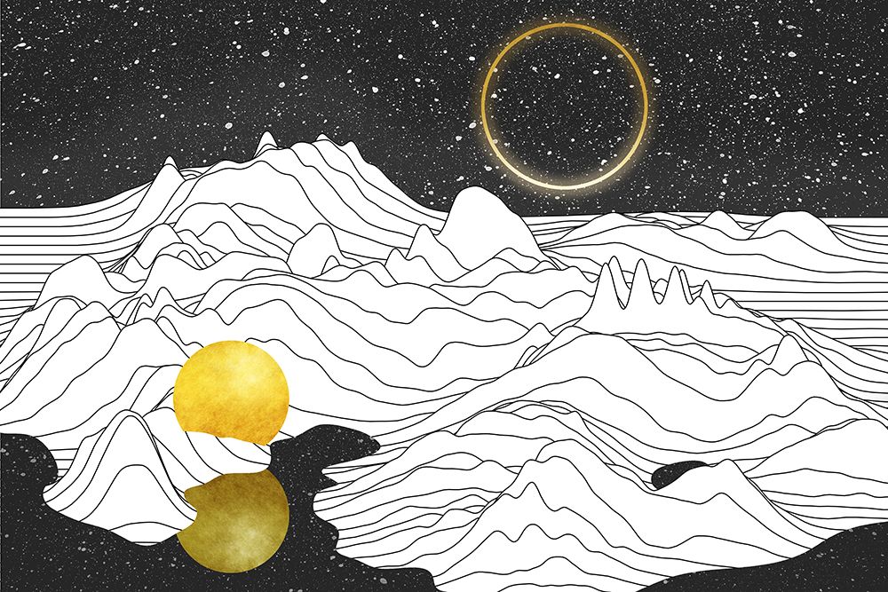 220128 Mono Two Moons art print by Amini54 for $57.95 CAD