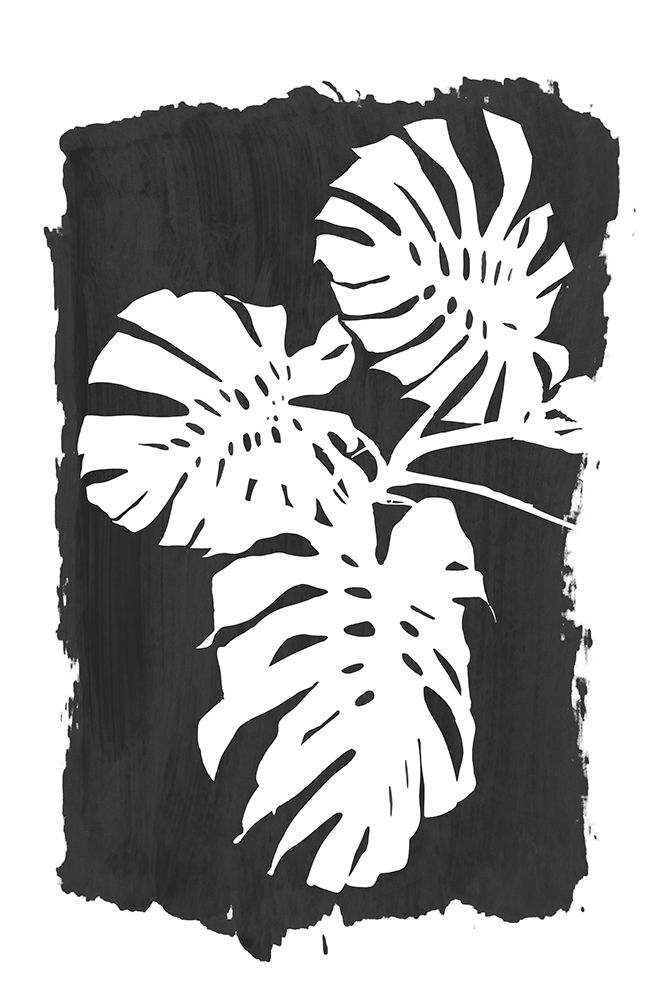 Black Monstera Leaves Silhouette art print by Amini54 for $57.95 CAD