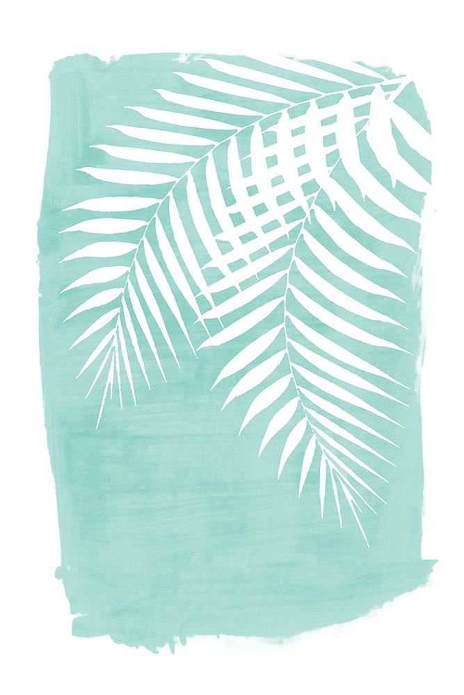 Teal Palm Leaves Foliage Silhouette art print by Amini54 for $57.95 CAD