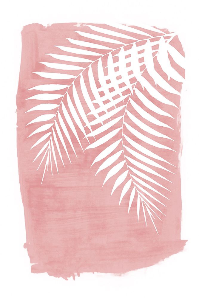 Pink Palm Leaves Foliage Silhouette art print by Amini54 for $57.95 CAD