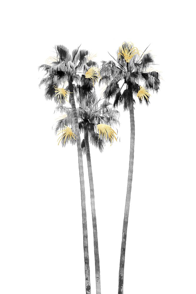 Palm Tree Black, White And Gold 03 art print by Amini54 for $57.95 CAD