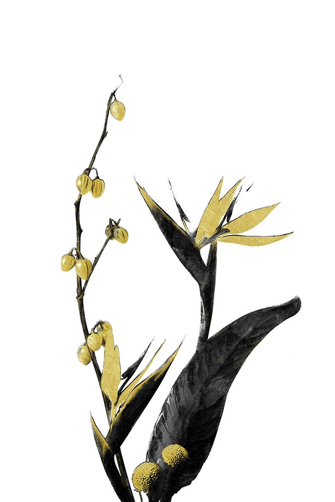 Flower Minimal Black And Gold 02 art print by Amini54 for $57.95 CAD