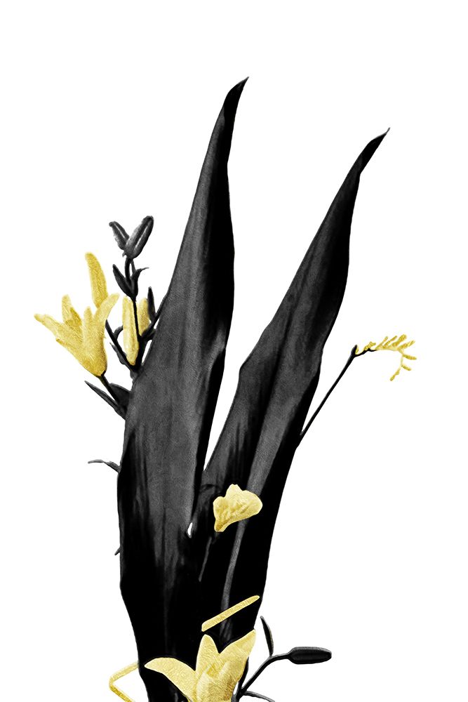 Flower Minimal Black And Gold 03 art print by Amini54 for $57.95 CAD