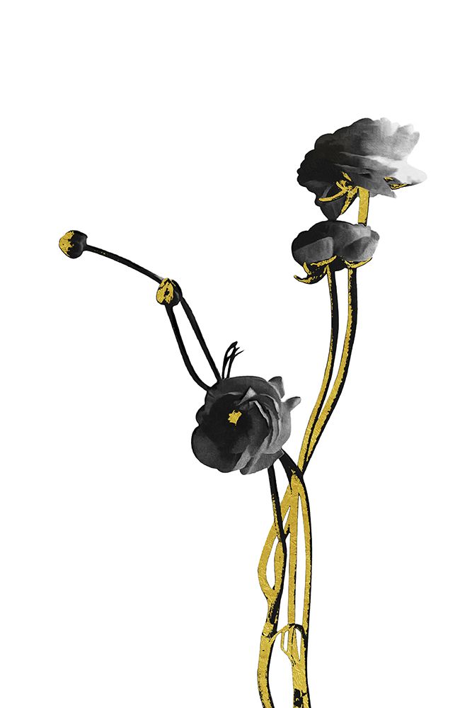 Flower Minimal Black And Gold 04 art print by Amini54 for $57.95 CAD