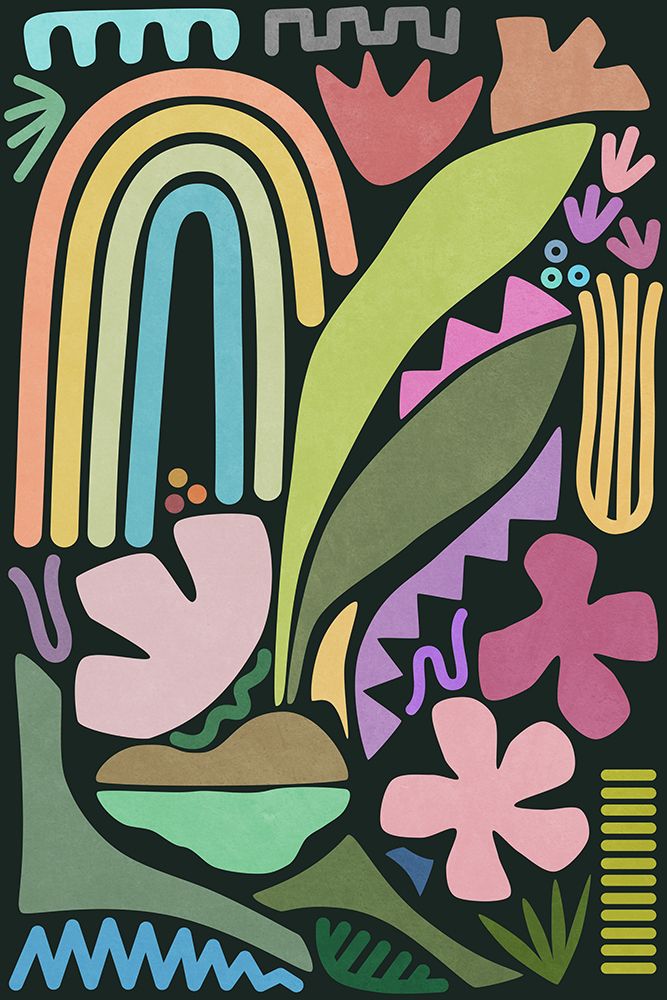 Under The Rainbow Colors And Shapes art print by Amini54 for $57.95 CAD