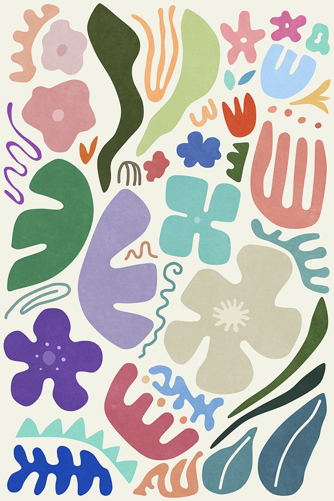 Floral Colors And Shapes art print by Amini54 for $57.95 CAD