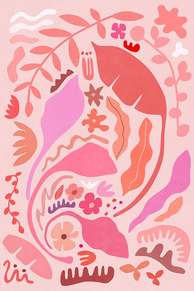 Pink Garden Colors And Shapes art print by Amini54 for $57.95 CAD