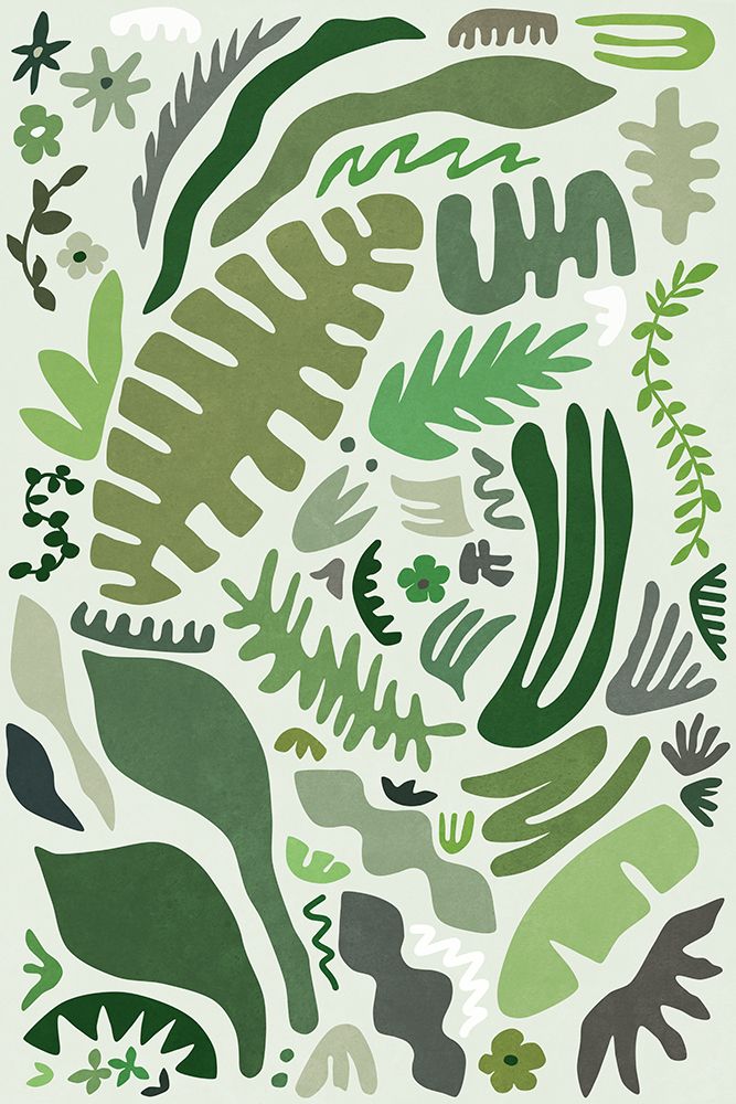 Green Garden Colors And Shapes art print by Amini54 for $57.95 CAD