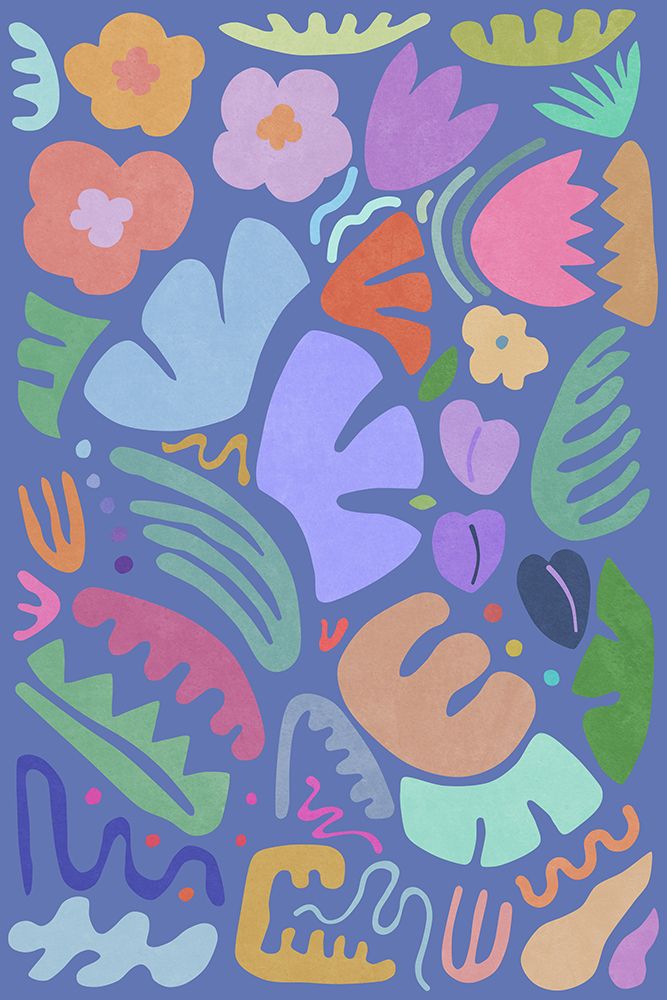Floral Shapes Colors And Shapes Ii art print by Amini54 for $57.95 CAD