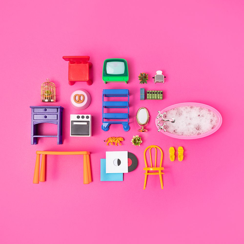 Dollhouse Colorful Q art print by Julia Ramiro for $57.95 CAD
