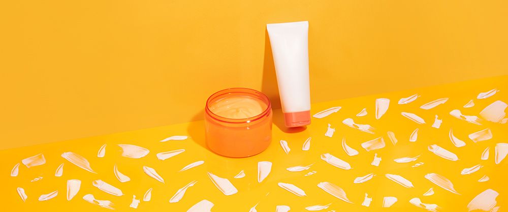 Cosmetics On Yellow art print by Julia Ramiro for $57.95 CAD