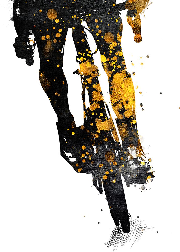 Cycling 3 Gold And Black art print by Justyna Jaszke for $57.95 CAD