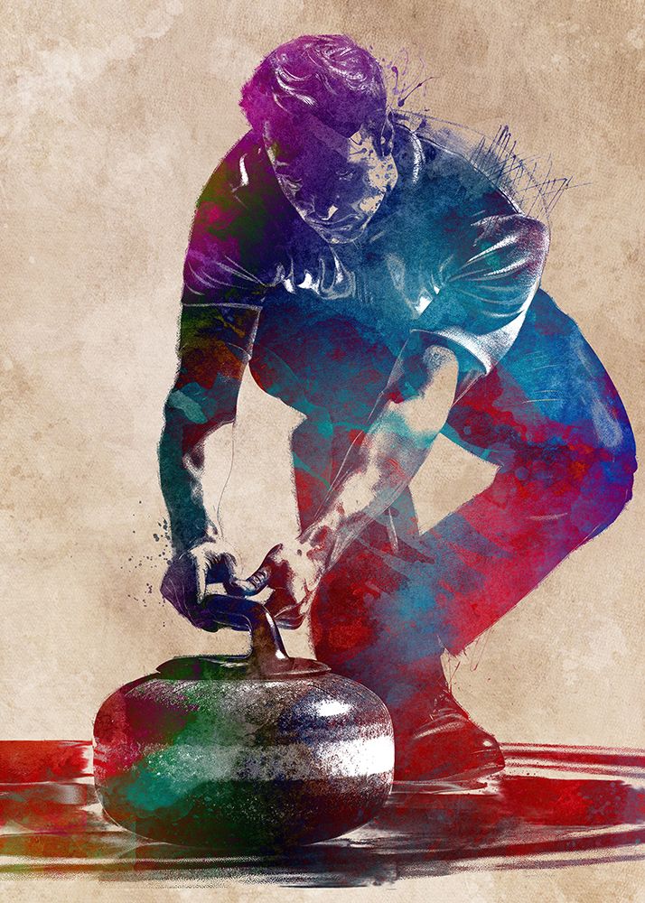 Curling Sport Art art print by Justyna Jaszke for $57.95 CAD