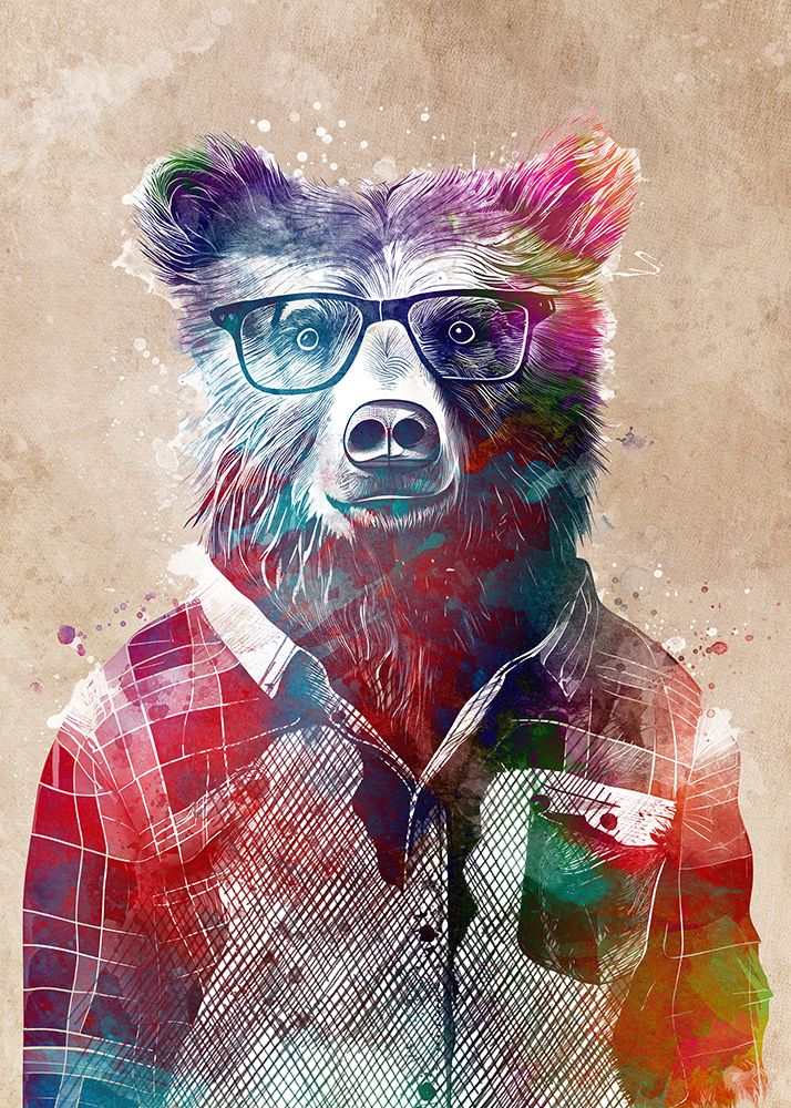 Hipster Bear art print by Justyna Jaszke for $57.95 CAD