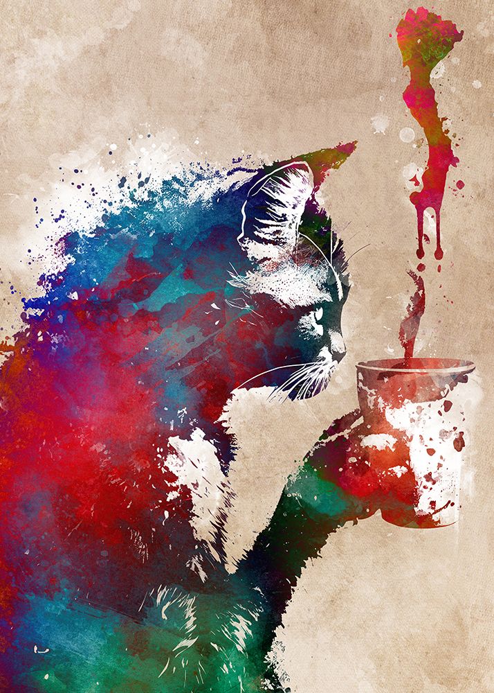 Cat And Coffee art print by Justyna Jaszke for $57.95 CAD