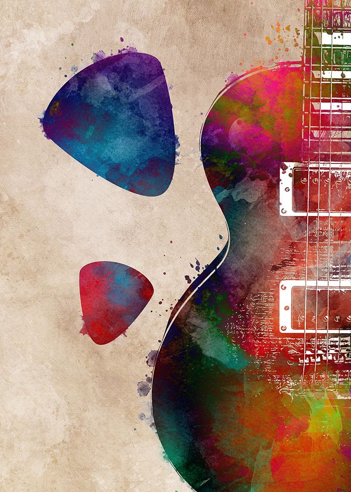 Guitar Music Art 13 art print by Justyna Jaszke for $57.95 CAD