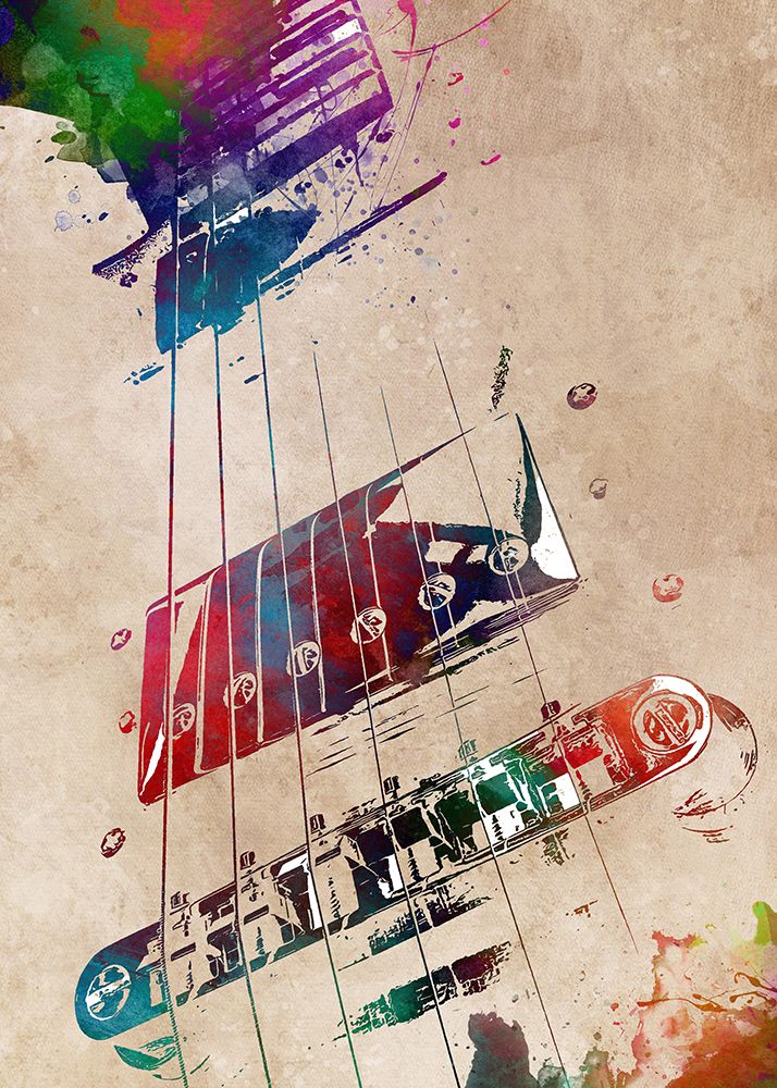 Guitar Music Art 6 art print by Justyna Jaszke for $57.95 CAD