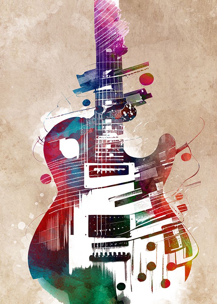 Guitar Music Art 17 art print by Justyna Jaszke for $57.95 CAD