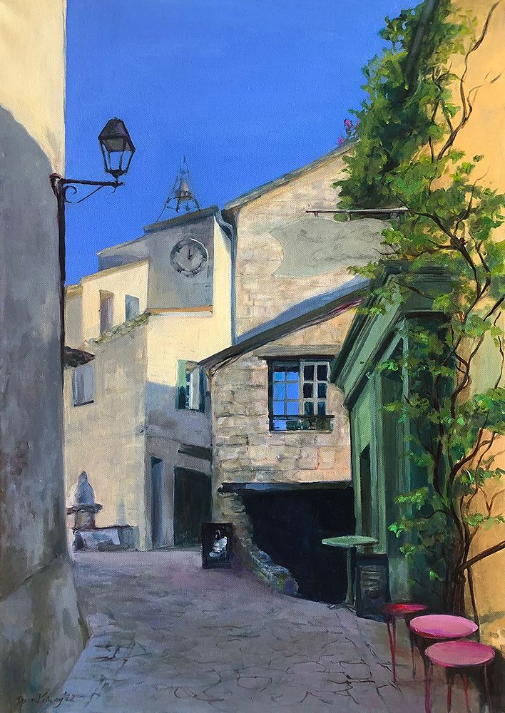 Old Town Oil Pinting art print by Dora Krincy for $57.95 CAD