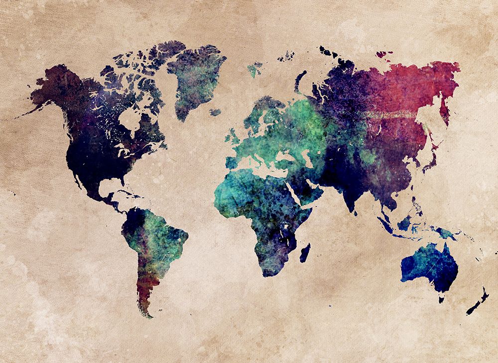 World Map 4 art print by Justyna Jaszke for $57.95 CAD