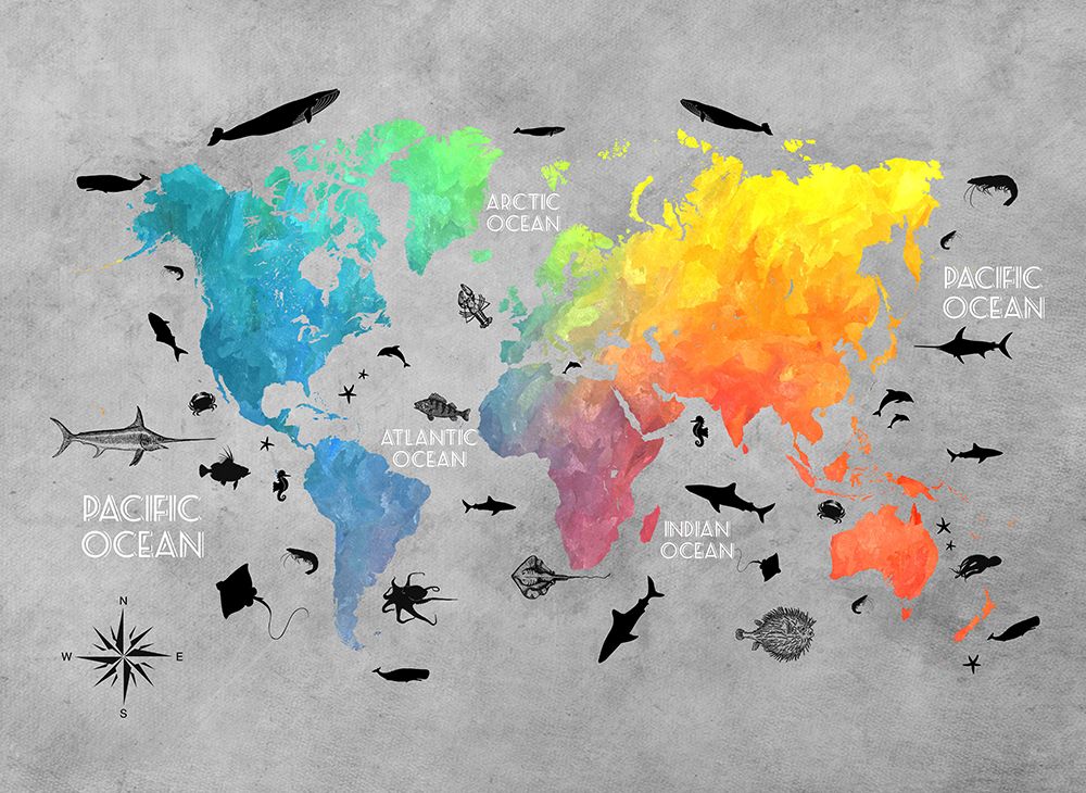World Map 7 art print by Justyna Jaszke for $57.95 CAD