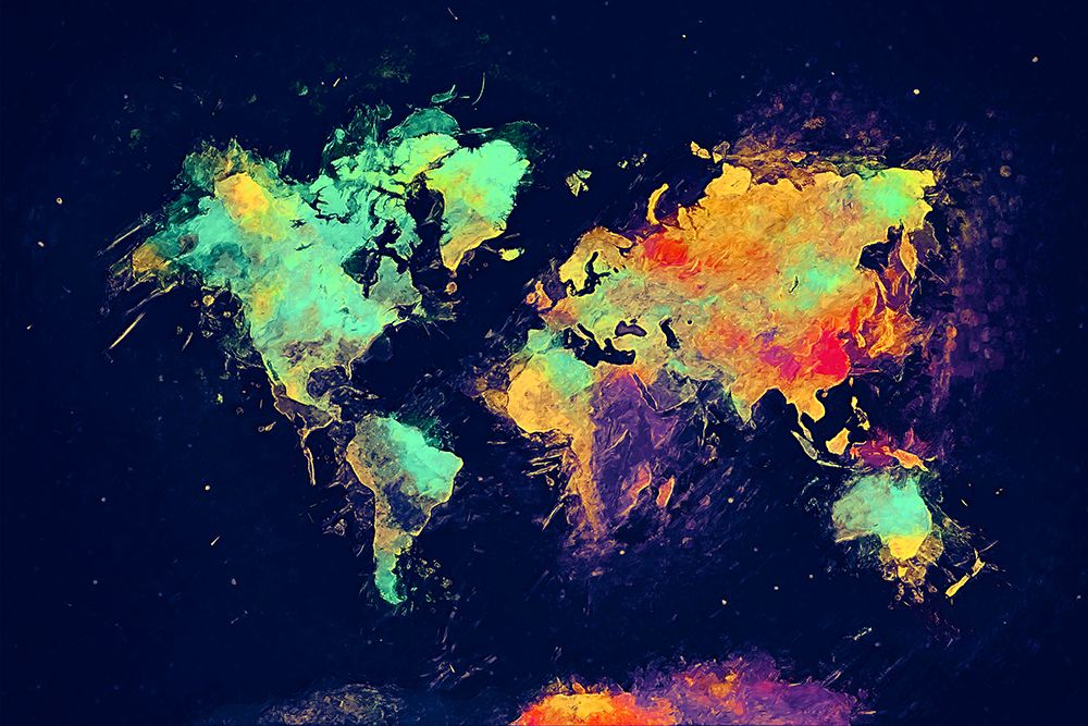 World Map 9 art print by Justyna Jaszke for $57.95 CAD