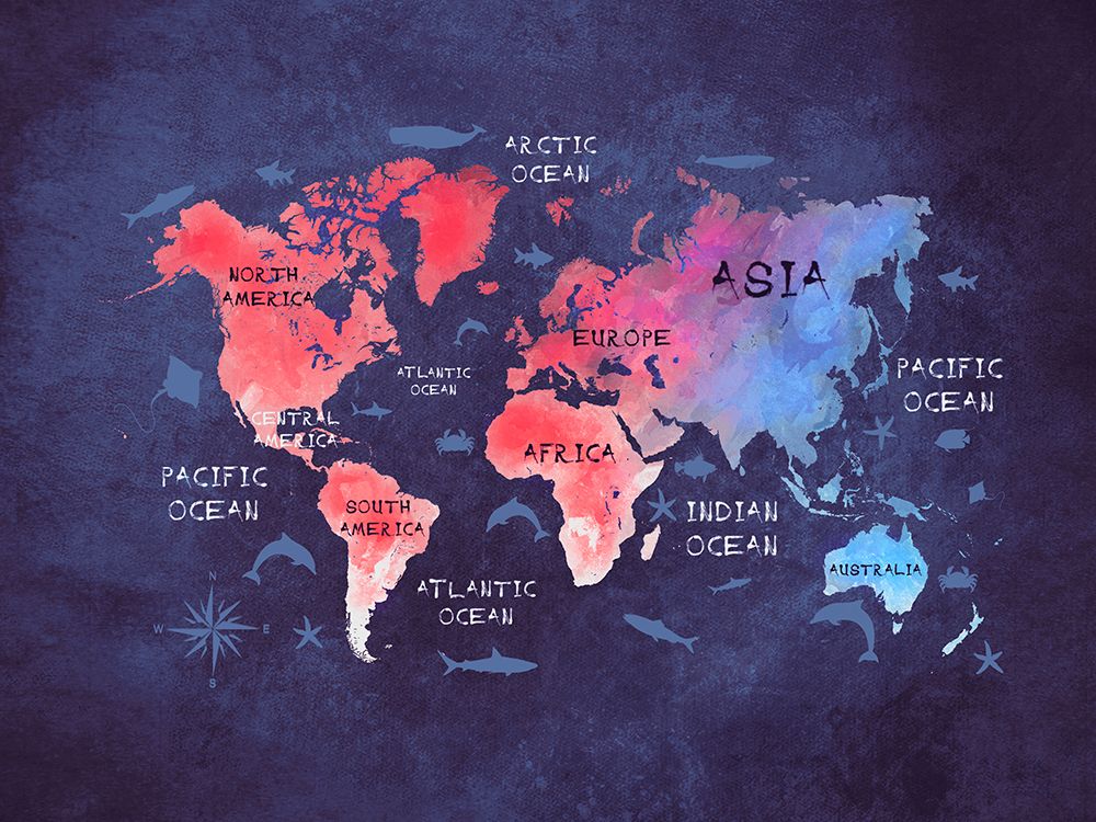 World Map 18 art print by Justyna Jaszke for $57.95 CAD