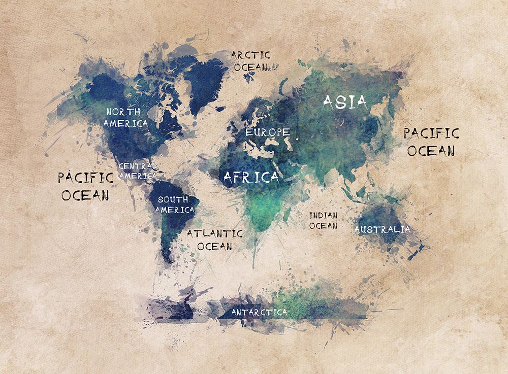 World Map 37 art print by Justyna Jaszke for $57.95 CAD