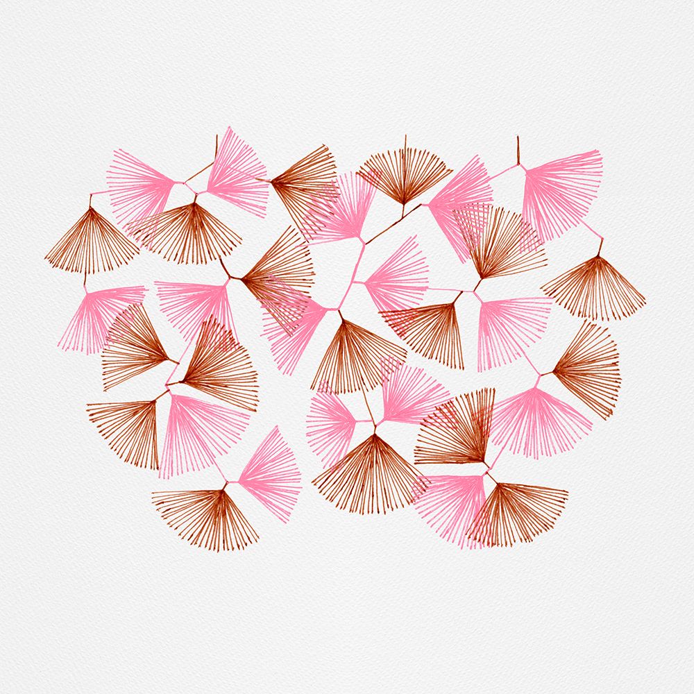 Fan Shape Lines Pink Brown art print by Michele Channell for $57.95 CAD