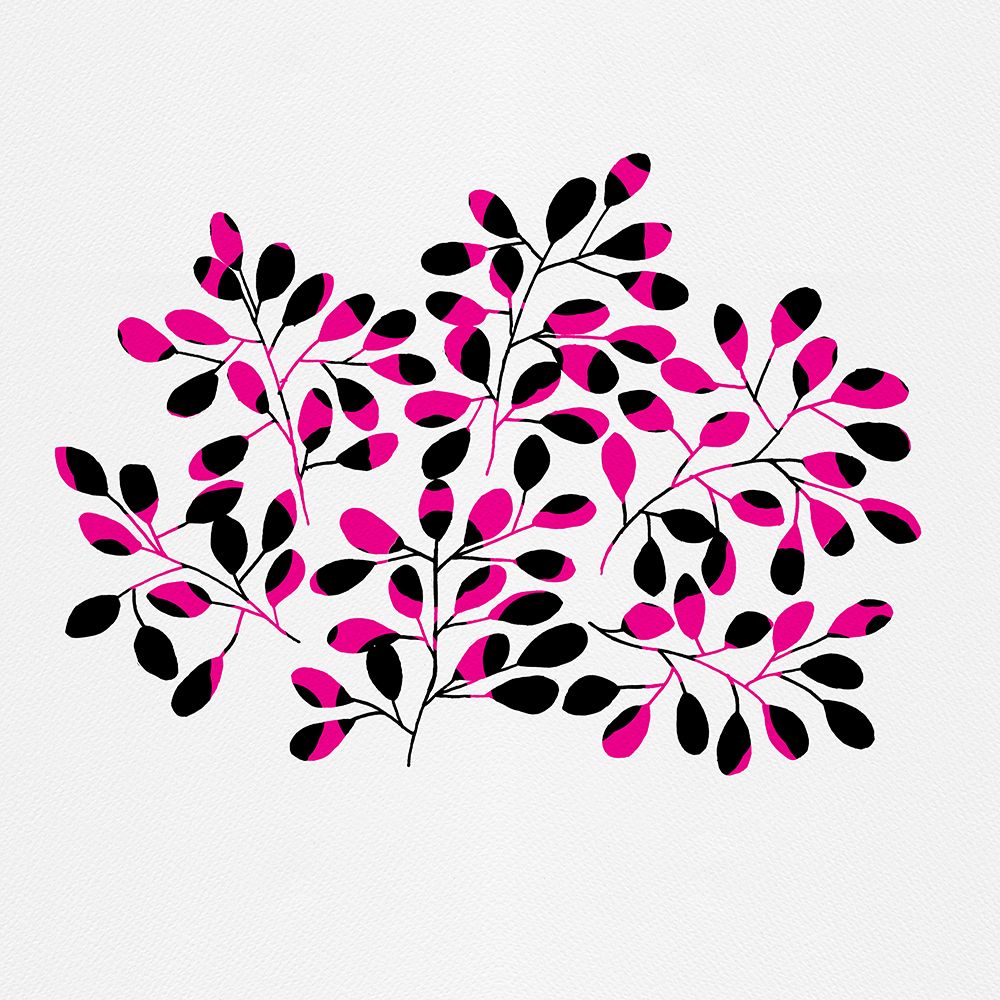 Leaf Sprig Pink Black art print by Michele Channell for $57.95 CAD