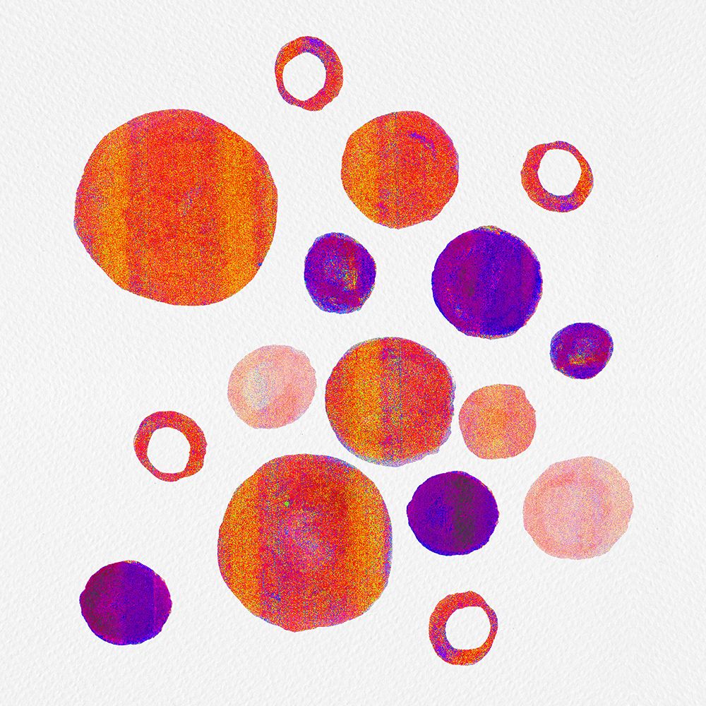 Orange Purple Circles Large Small art print by Michele Channell for $57.95 CAD