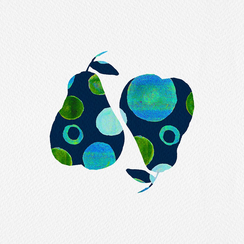 Pears Blue Green Circles Silhouette art print by Michele Channell for $57.95 CAD