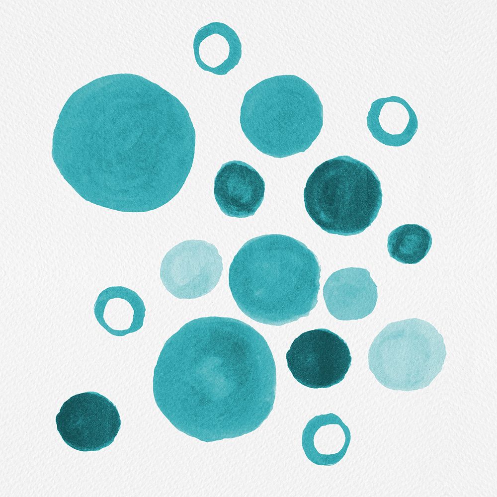 Turquoise Floral Circles Large Small art print by Michele Channell for $57.95 CAD