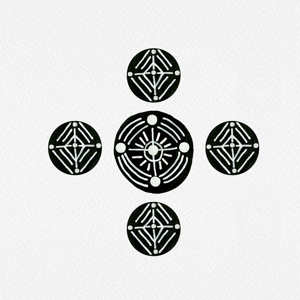 Tribal Ethnic Circles 2 Geometric Black White art print by Michele Channell for $57.95 CAD