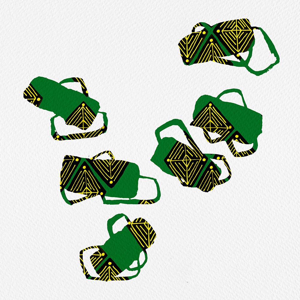 Tribal Abstract Shapes Green art print by Michele Channell for $57.95 CAD