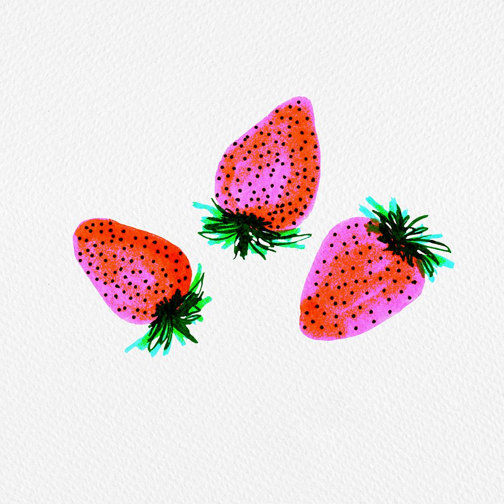 Red Lavender Sweet Strawberries Fruit art print by Michele Channell for $57.95 CAD