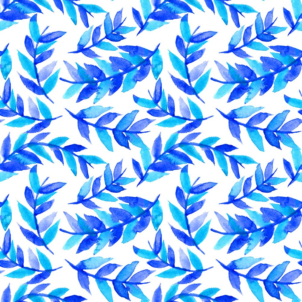 Blue Leaves Curved art print by Michele Channell for $57.95 CAD