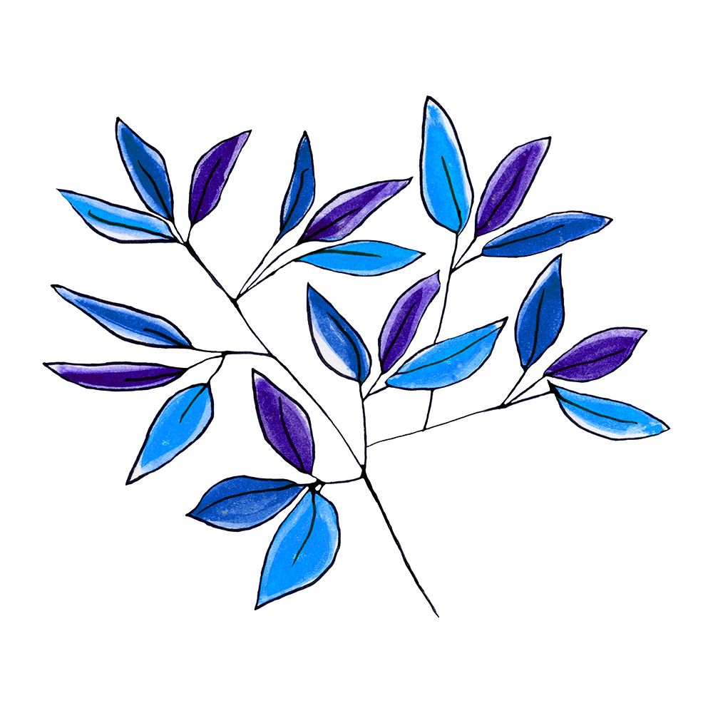 Blue Floral Branches 2 art print by Michele Channell for $57.95 CAD