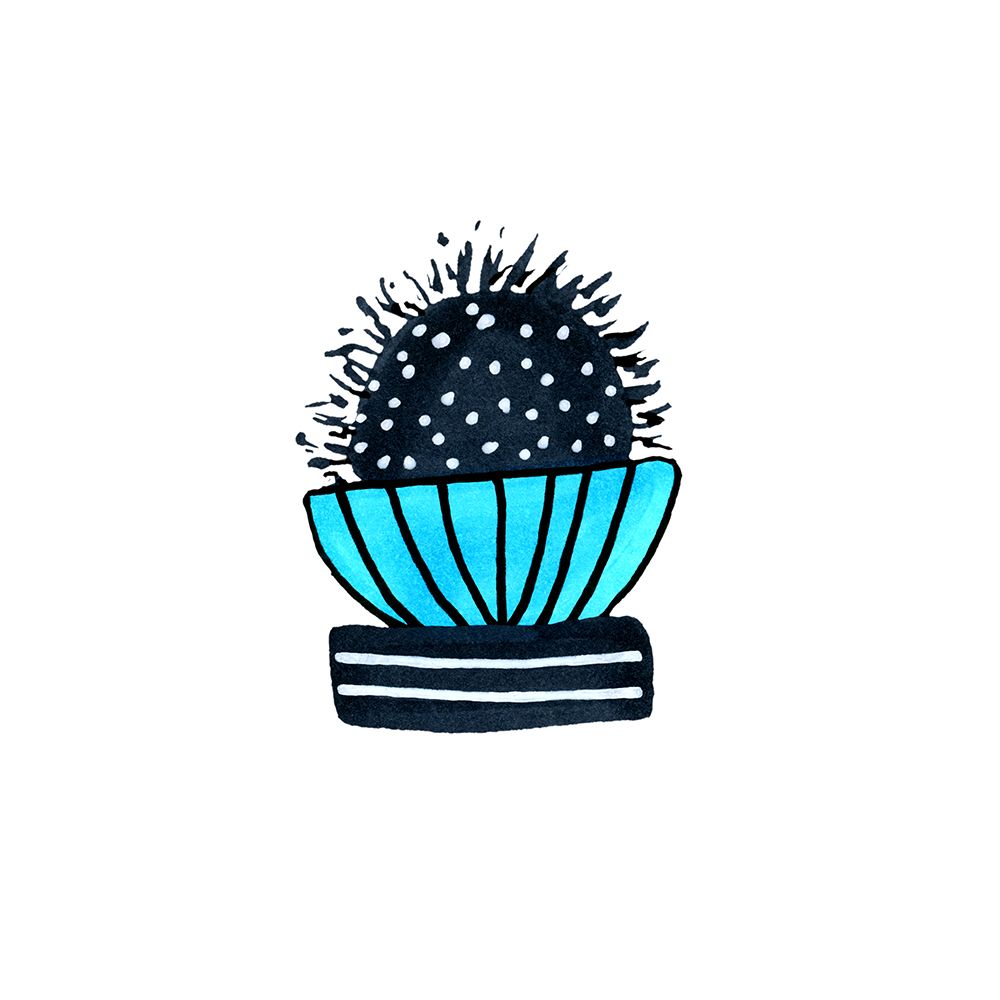 Cactus 2 Desert Plant Blue Black art print by Michele Channell for $57.95 CAD
