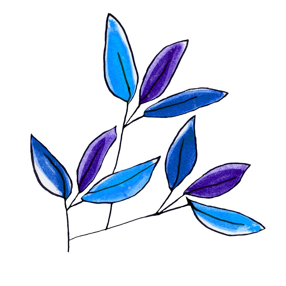 Blue Floral Branches art print by Michele Channell for $57.95 CAD