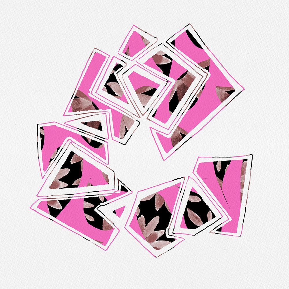 Pink Floral Curved Shapes art print by Michele Channell for $57.95 CAD