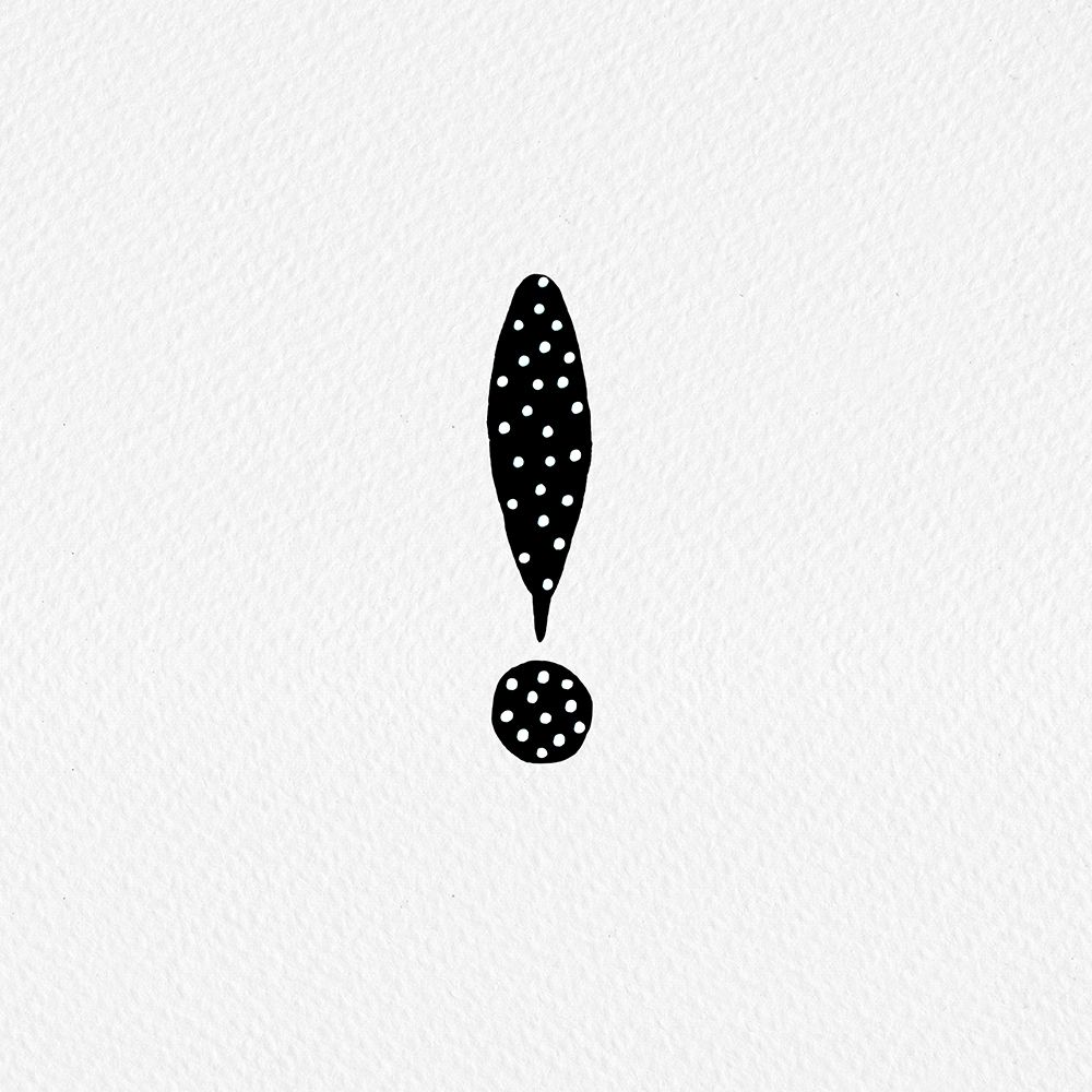 Exclamation Mark Black Polka Dots art print by Michele Channell for $57.95 CAD