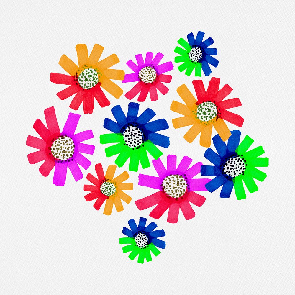 Multi Color Fancy Floral Bouquet art print by Michele Channell for $57.95 CAD
