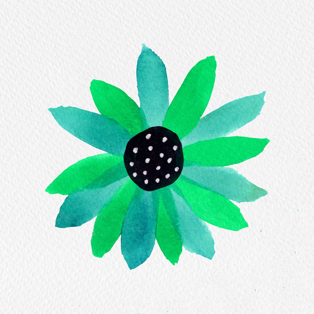 Floral Polka Dot Center Turquoise art print by Michele Channell for $57.95 CAD