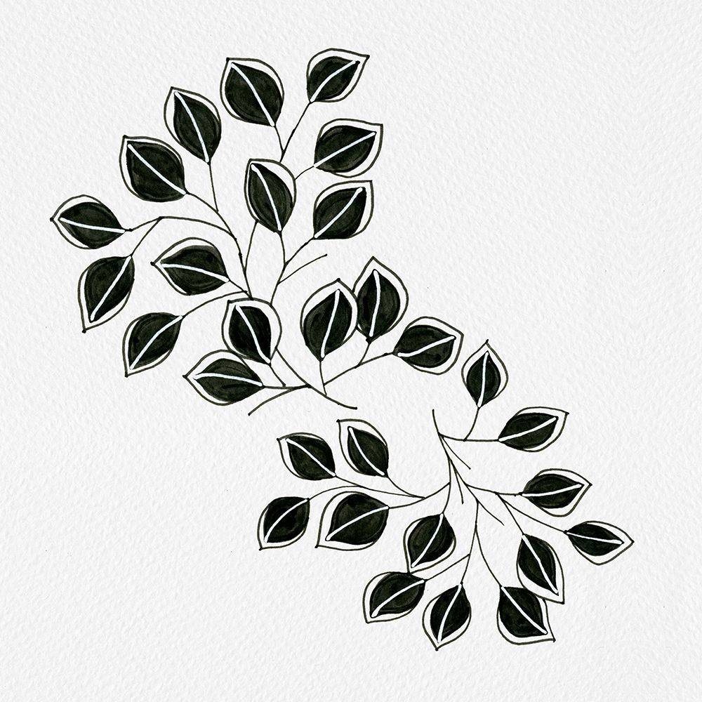 Flowing Leaves Black White art print by Michele Channell for $57.95 CAD