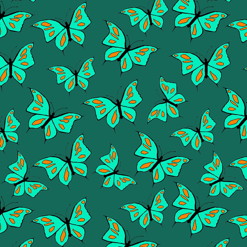 Butterflies Mint On Green art print by Michele Channell for $57.95 CAD
