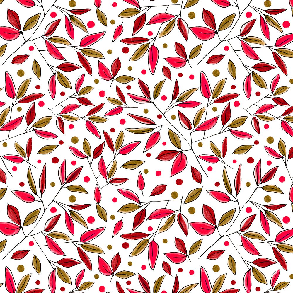 Floral Branches Magenta Brown art print by Michele Channell for $57.95 CAD