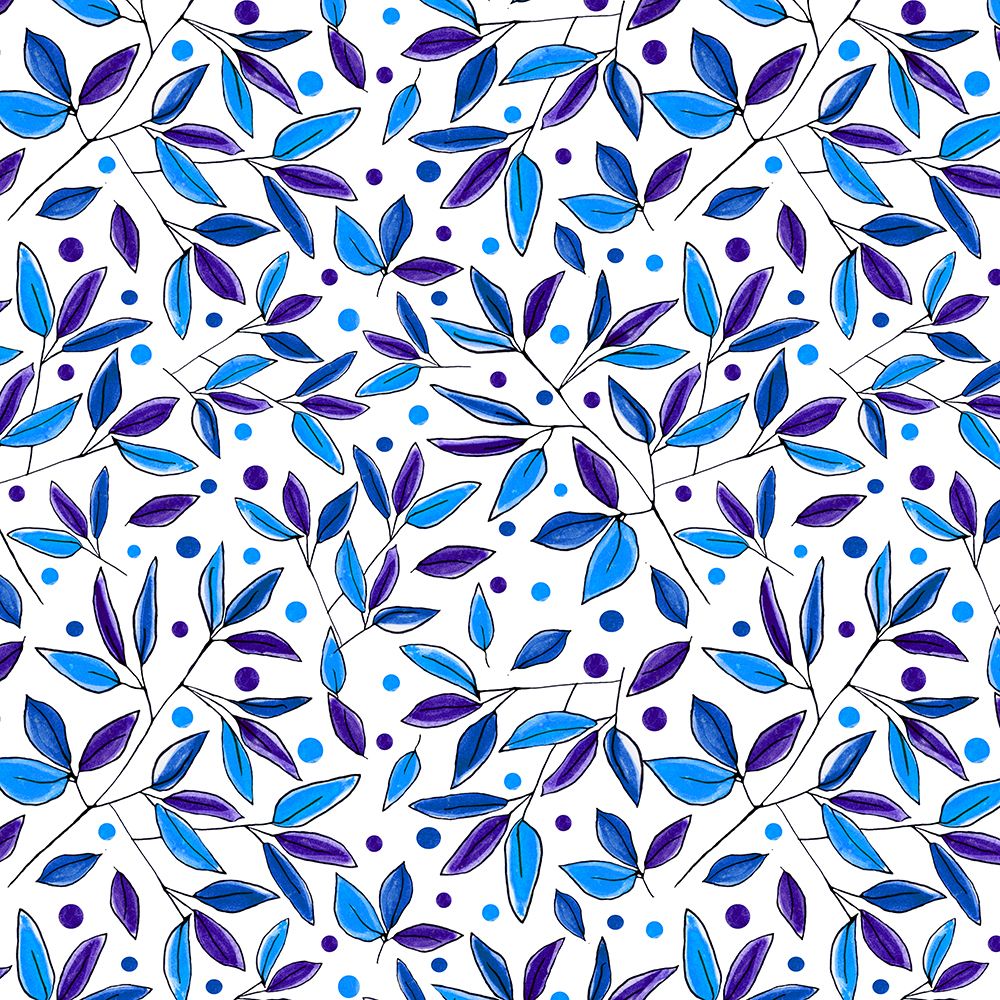 Floral Branches Navy Indigo art print by Michele Channell for $57.95 CAD